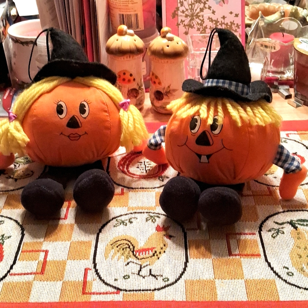 "JACK" & "JACQUELINE",Adorable,Vintage, Pumpkins,Ready for Halloween 🎃 🎃🎃🎃🎃